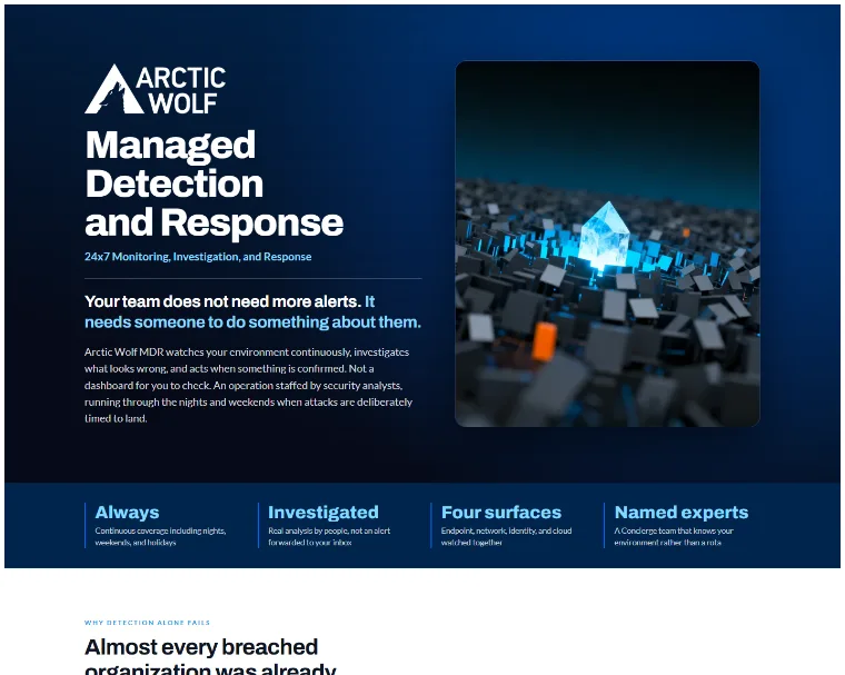 Managed Detection and Response page