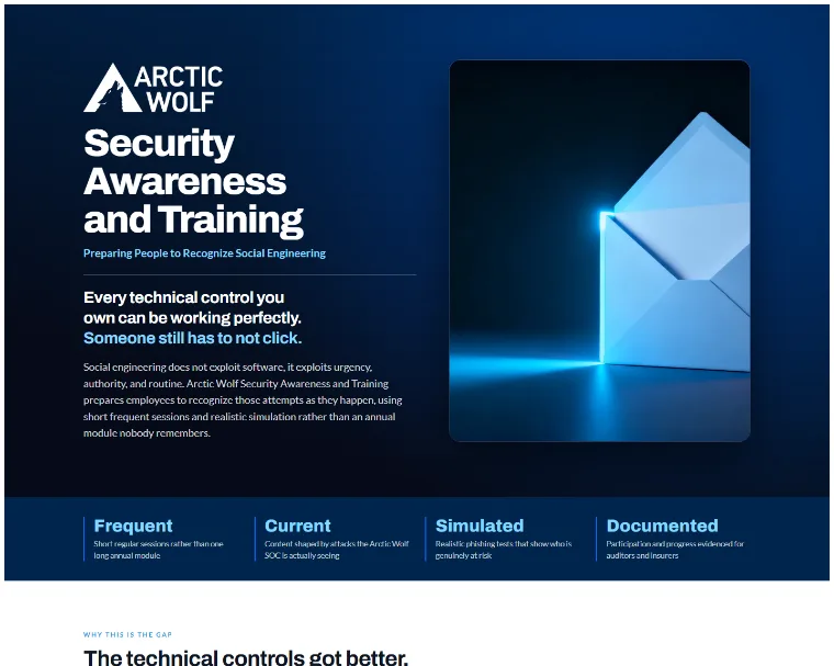 Security Awareness and Training page